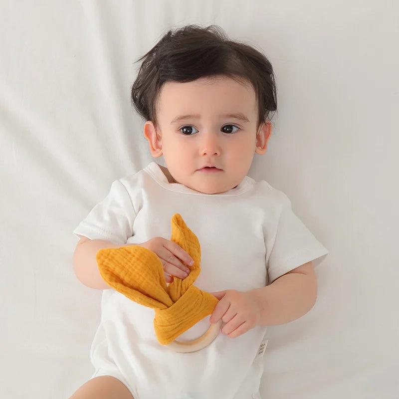Organic Cotton Baby Nursing Bib Toddlers Burp Cloth For Boys Girls Rabbit Sleeping Dolls Blanket Newborn Soothe Appease Towel
