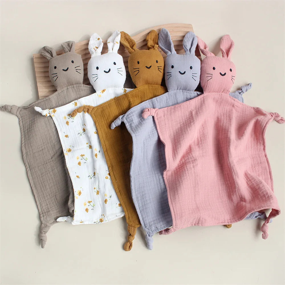 Organic Cotton Rabbit Muslin Comfort Blanket