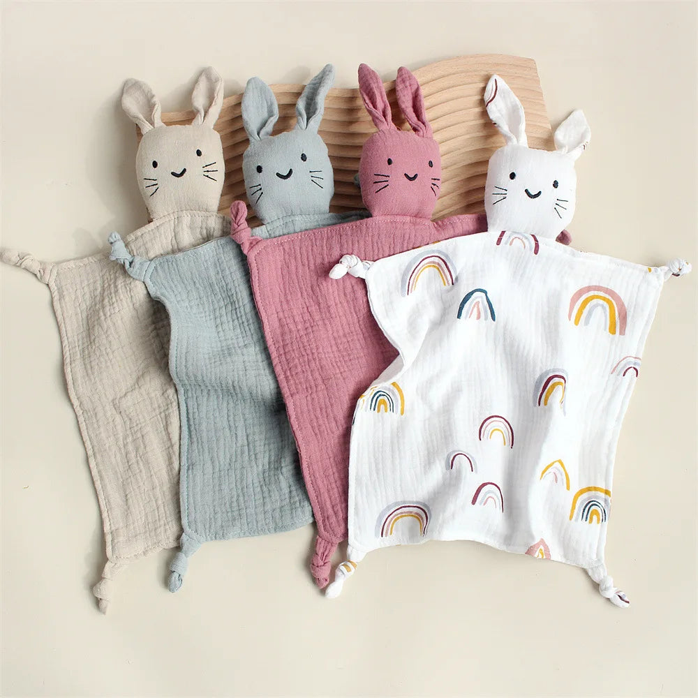 Organic Cotton Rabbit Muslin Comfort Blanket