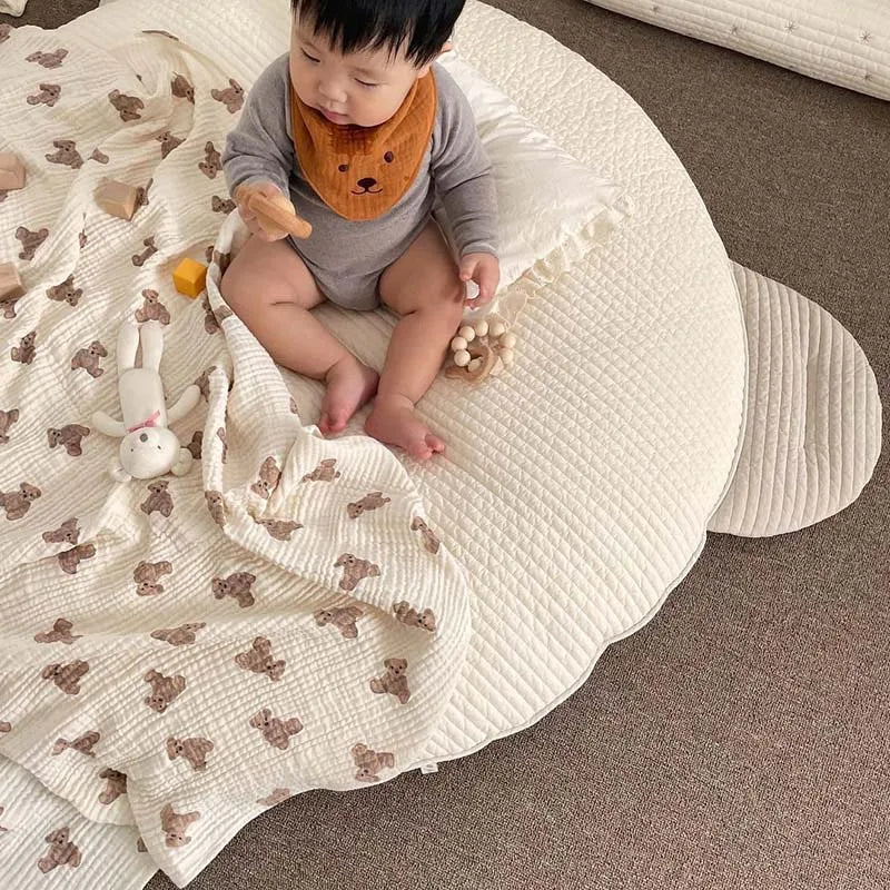 Bear Print Baby Blankets Newborn Muslin Cotton Gauze Swaddle Wrap Bedding Infant Girls Boys Sleeping Blanket Babies Accessories