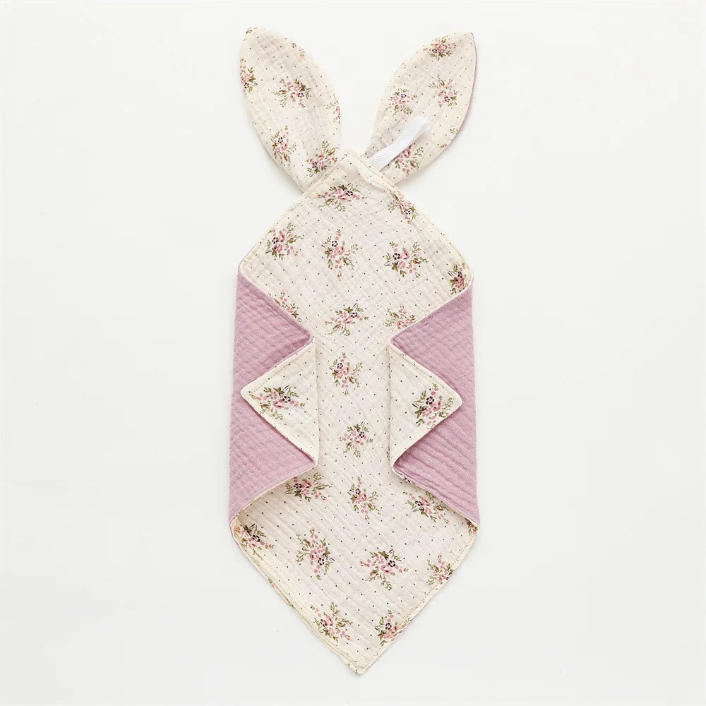 Baby Blanket Muslin Newborn Baby Sleeping Accessories Cute Rabbit Soft Cotton Gauze Kids Sleep Soothe Appease Towel Bibs