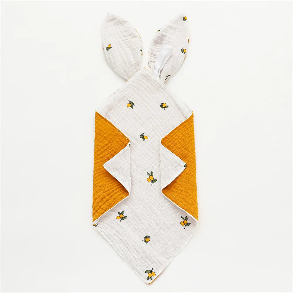 Baby Blanket Muslin Newborn Baby Sleeping Accessories Cute Rabbit Soft Cotton Gauze Kids Sleep Soothe Appease Towel Bibs