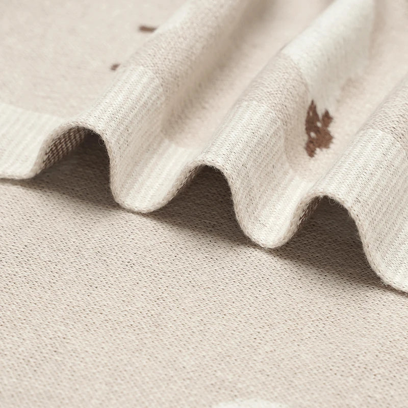 Cute Sheep Print Muslin Newborn Baby Boys & Girls Crib Blankets Swaddle Wraps Organic Cotton Infant Security Blanket For 0-24 M