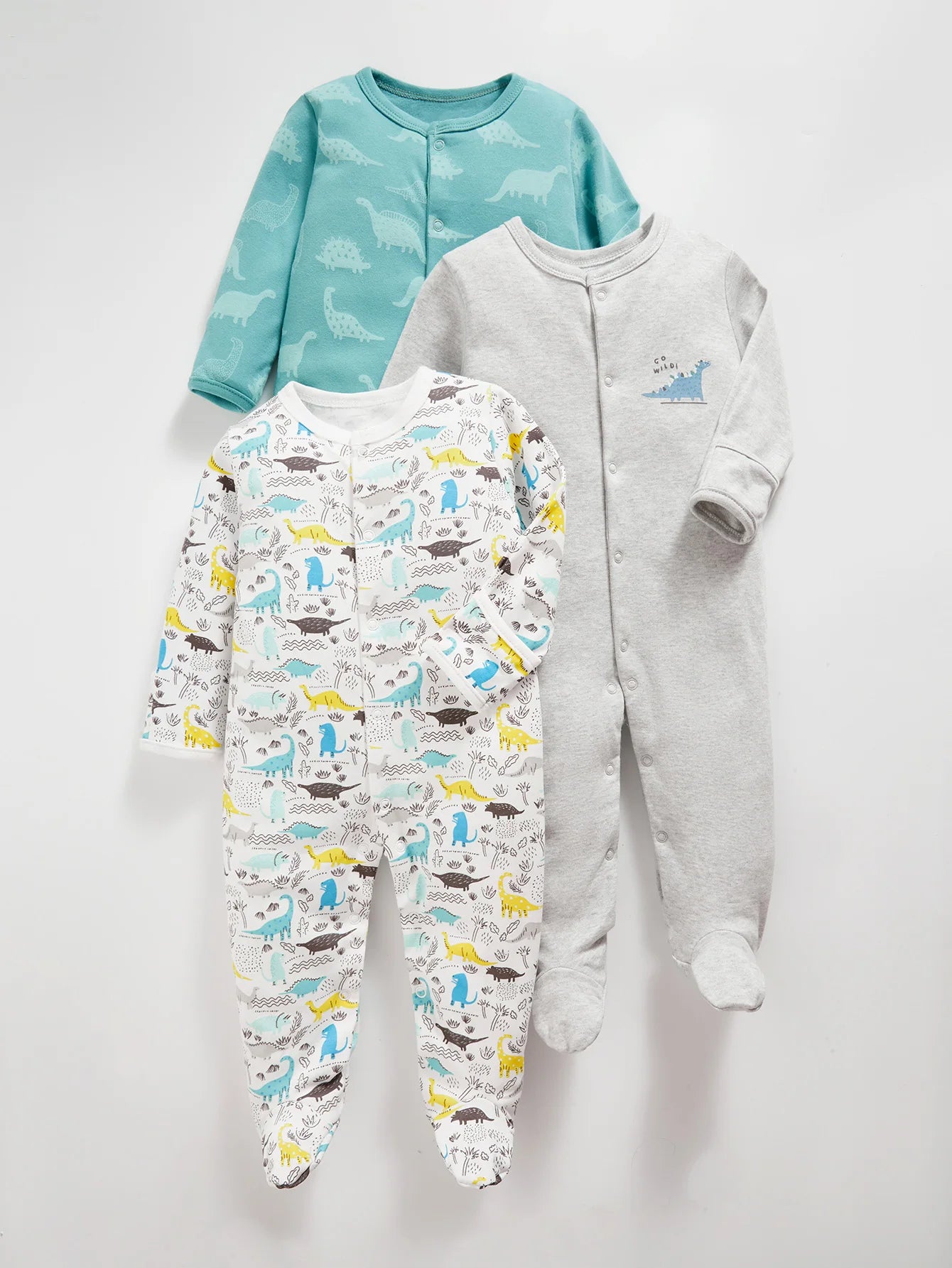 Organic cotton baby footed romper Soft and comfortable one-piece suit  Button design  Suitable for newborns to 12 months