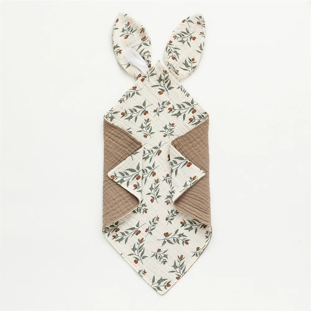 Baby Blanket Muslin Newborn Baby Sleeping Accessories Cute Rabbit Soft Cotton Gauze Kids Sleep Soothe Appease Towel Bibs