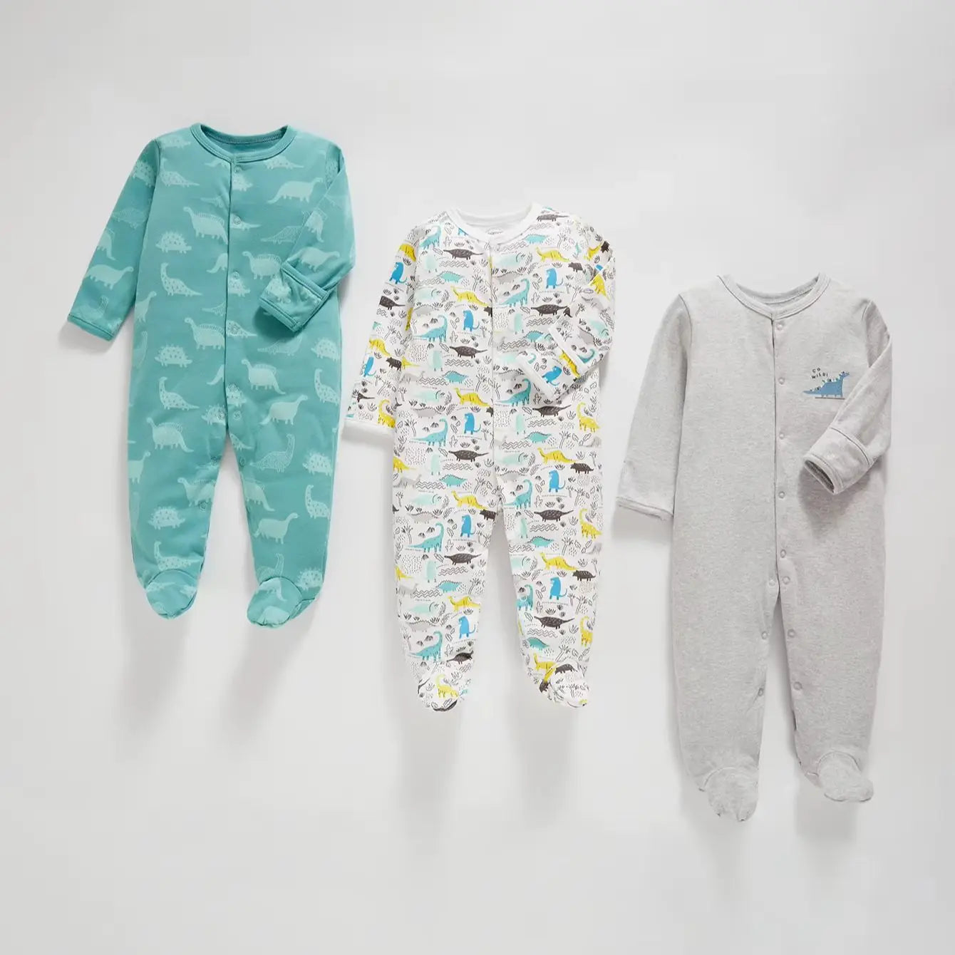 Organic cotton baby footed romper Soft and comfortable one-piece suit  Button design  Suitable for newborns to 12 months