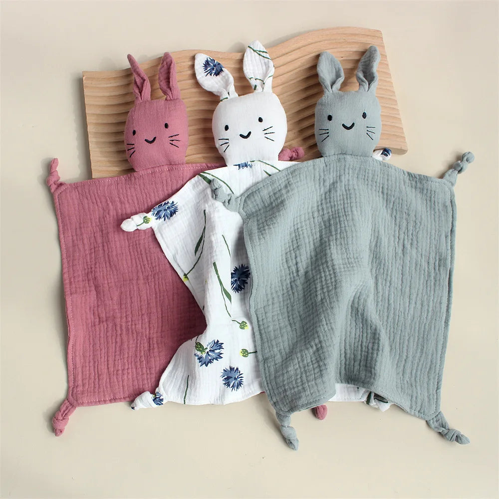 Organic Cotton Rabbit Muslin Comfort Blanket