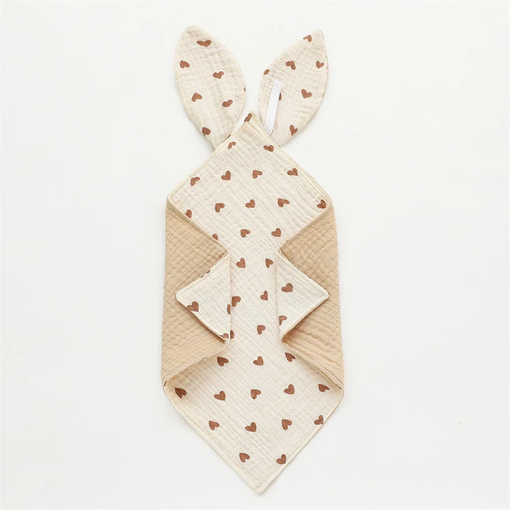 Baby Blanket Muslin Newborn Baby Sleeping Accessories Cute Rabbit Soft Cotton Gauze Kids Sleep Soothe Appease Towel Bibs