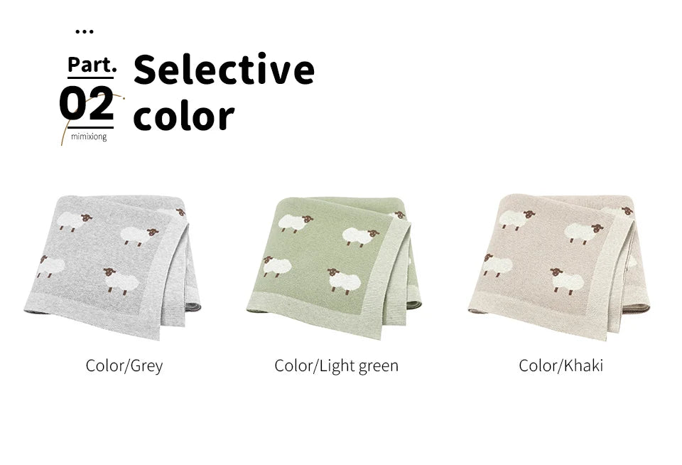 Cute Sheep Print Muslin Newborn Baby Boys & Girls Crib Blankets Swaddle Wraps Organic Cotton Infant Security Blanket For 0-24 M