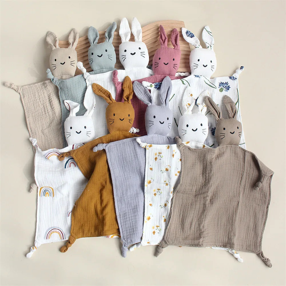 Organic Cotton Rabbit Muslin Comfort Blanket