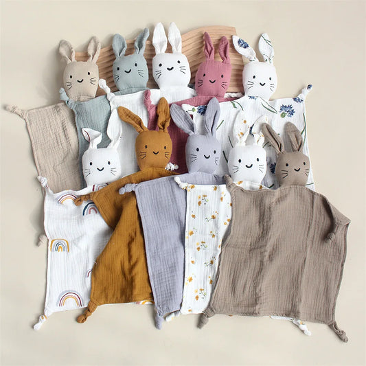 Organic Cotton Rabbit Muslin Comfort Blanket