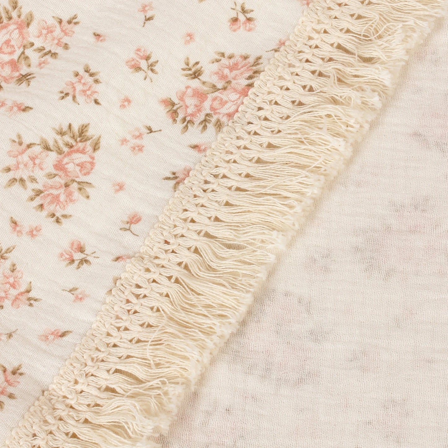 Baby Organic Cotton Soft Wrap Blanket Flowers Printing Fashion Comfortable Blanket New Style Infant Breathable Tassel Blanket