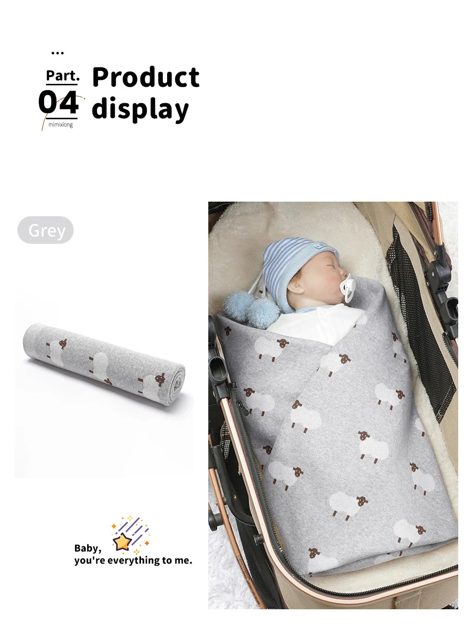 Cute Sheep Print Muslin Newborn Baby Boys & Girls Crib Blankets Swaddle Wraps Organic Cotton Infant Security Blanket For 0-24 M
