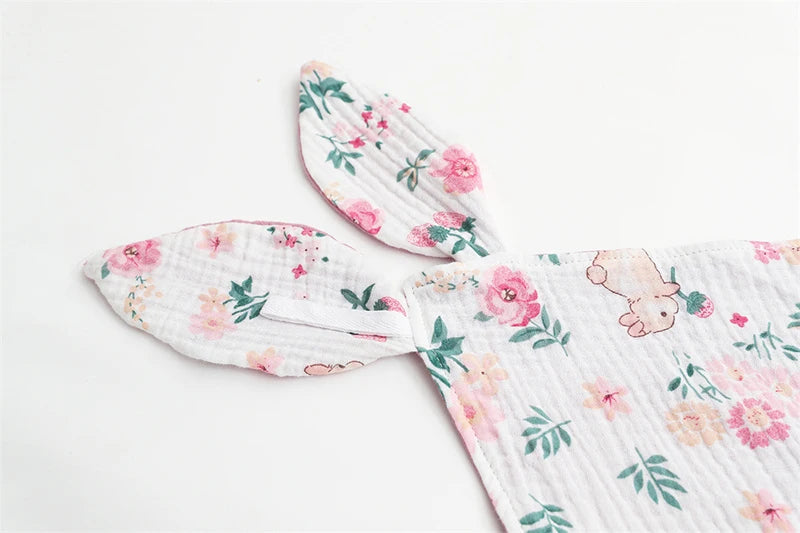 Baby Blanket Muslin Newborn Baby Sleeping Accessories Cute Rabbit Soft Cotton Gauze Kids Sleep Soothe Appease Towel Bibs
